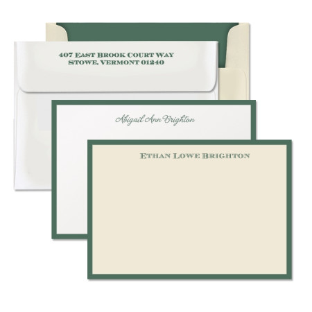 Hunter Wide Hand Bordered Correspondence Cards
