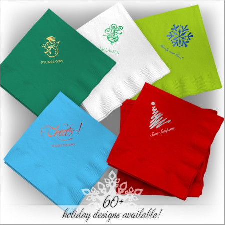 Holiday DYO Color Luncheon Napkins - Foil Stamped