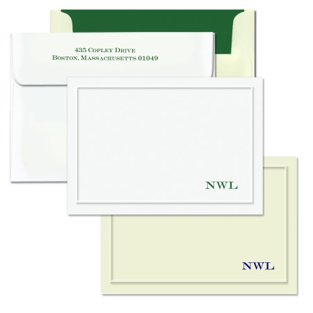 Embossed Border Correspondence Cards- Initial Option