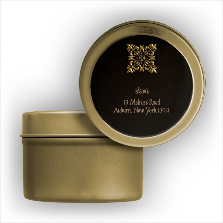 Golden Fleur Label Tin