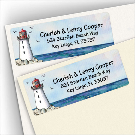 Watercolor Lighthouse Address Labels