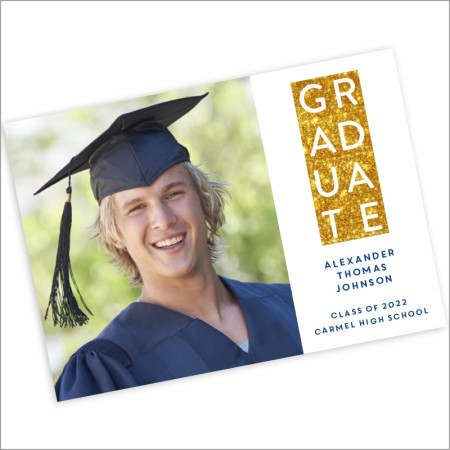Graduate Shimmer Banner Photo Card