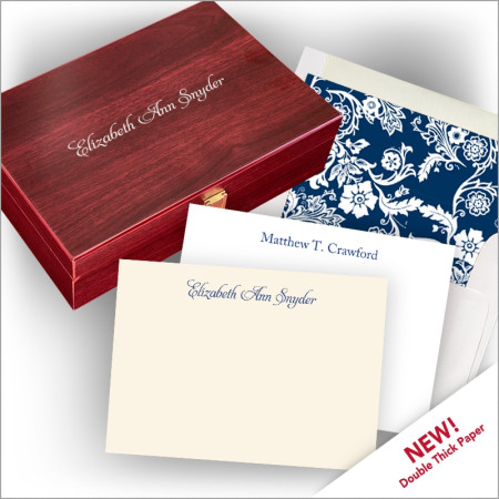 Double Thick Letterpress Cards And Personalized Gift Box Set