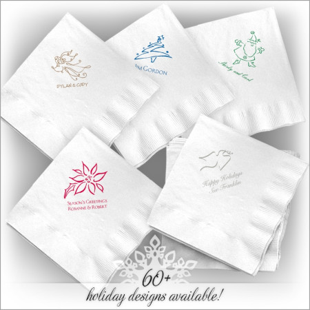 Holiday DYO White Luncheon Napkin - with Design