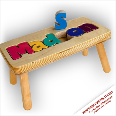 Puzzle Name Stool, Wooden Stool Name