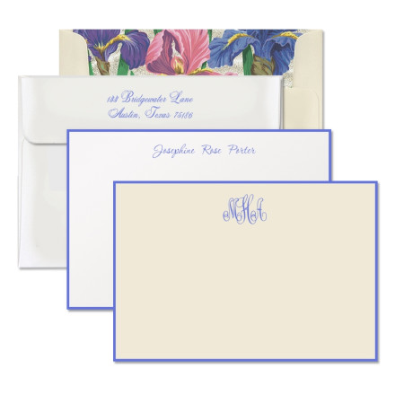 Periwinkle Hand Bordered Correspondence Cards