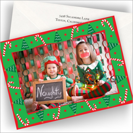 Candy Canes & Trees Photo Cards - Horizontal