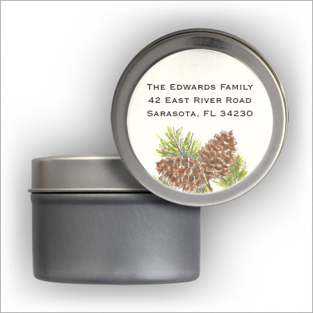 Woodland Pines Labels Tin