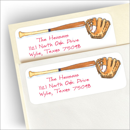 Baseball Return Address Label