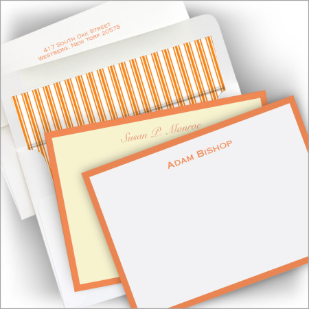 Bittersweet Orange Wide Bordered Correspondence Cards