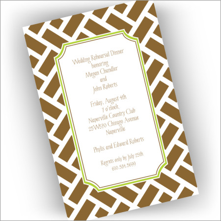 Brown Chippendale Invitations