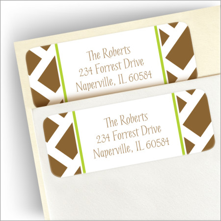 Brown Chippendale Return Address Labels