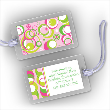 Pink luggage discount tags