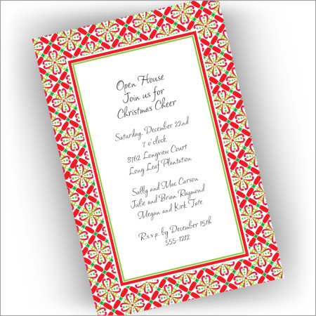 Christmas Floral Invitations - Vertical