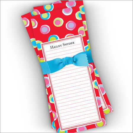 Chunky Dots Slender Notepads with Ribbon