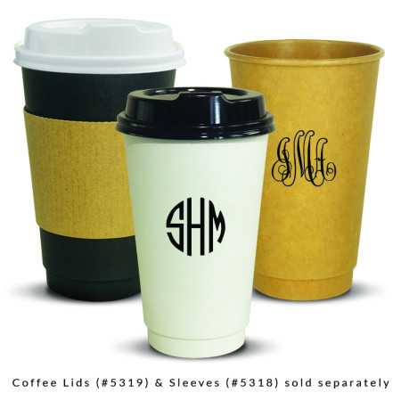 DYO Paper Coffee Cups with Monogram