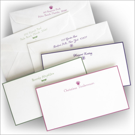 DYO Hand Bordered Slender Correspondence Cards - with Design