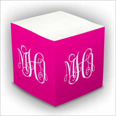 DYO Self Stick Memo Cubes with Monogram