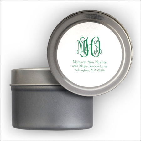 DYO Square Labels Tin - with Monogram - White