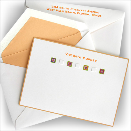 Embossed Squares Correspondence Cards