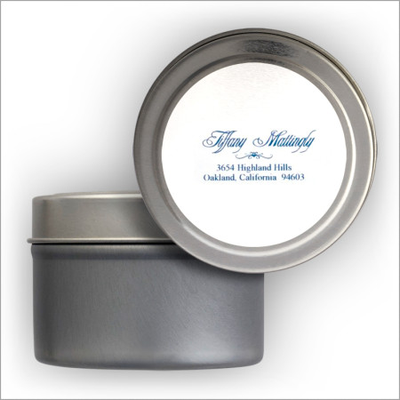 Filigree Address Labels Tin - White