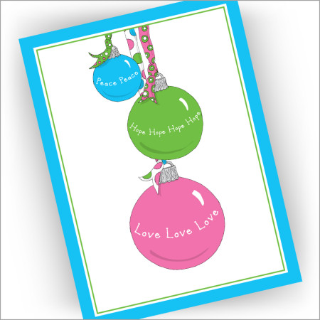 Hanging Ornaments Christmas Cards