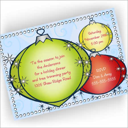 Holiday Ornaments Invitations