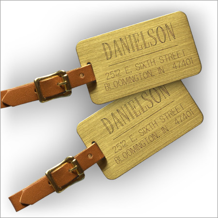 Large Engraved Brass Luggage Tags