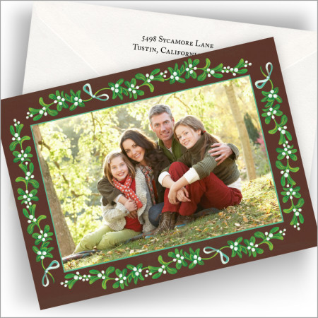 Mistletoe Border Photo Cards - Horizontal