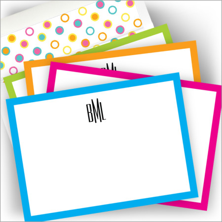 Neon Correspondence Card Set - with Monogram