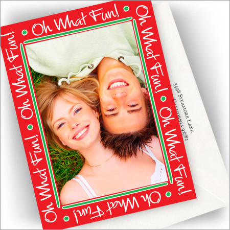 Oh What Fun Photo Cards - Vertical