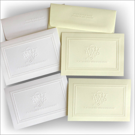 Ornate Embossed Initials Notes - Single Initial with Name