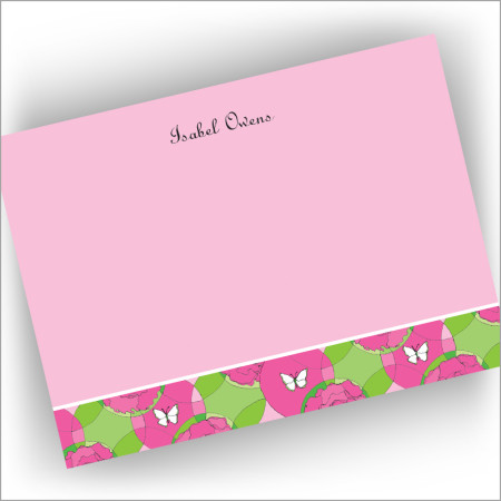 Pasadena Pink Butterfly Correspondence Cards