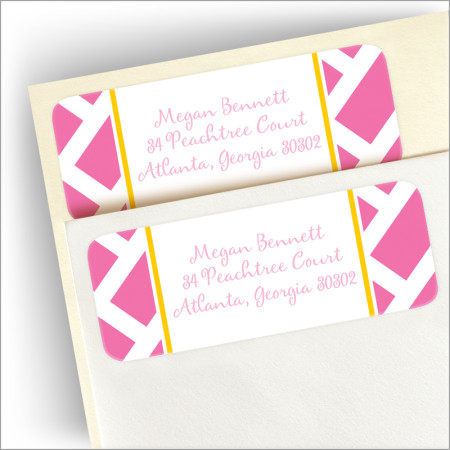 Pink Chippendale Address Labels