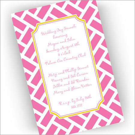 Pink Chippendale Invitations