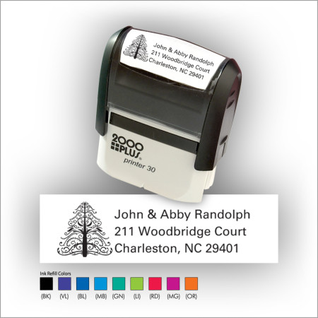 Lace Tree Quick Stamp - Black ink & 1 Color Refill