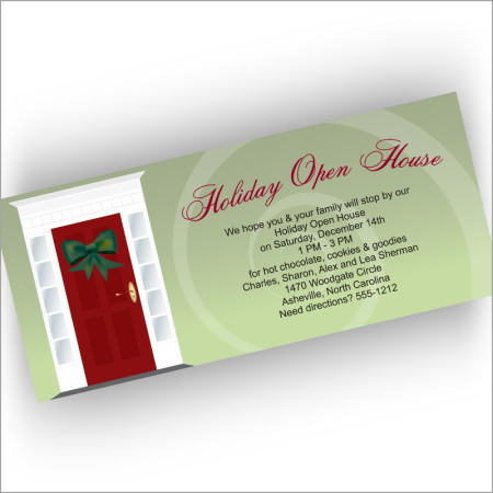 Red Door Holiday Open House Invitations