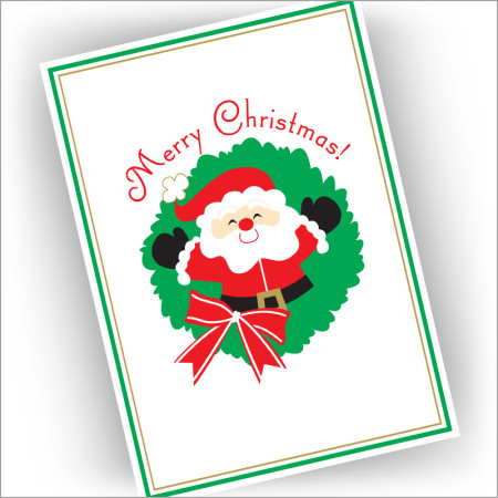 Santa Wreath Holiday Cards