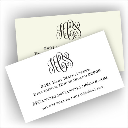 Thermograved Business Cards - with Monogram