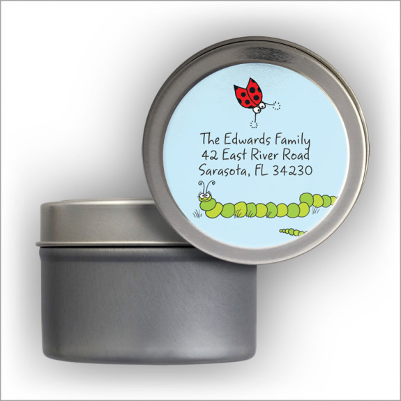 Buggy Backyard Labels Tin