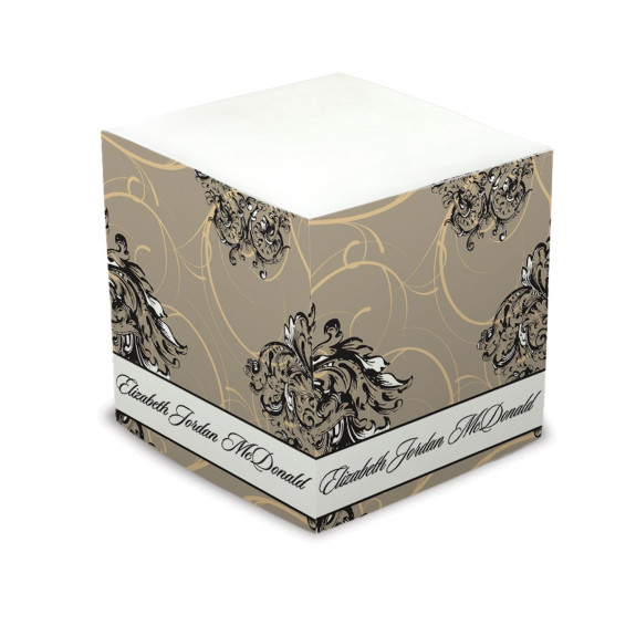 Taupe Swirl Self Stick Memo Cube - Style 10