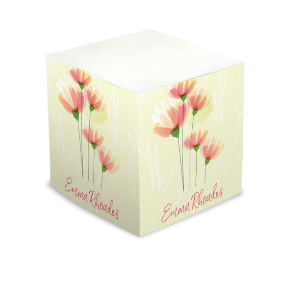 Summer Blossoms Self-Stick Memo Cube - Style 49
