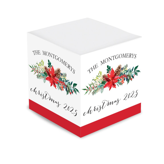 Poinsettia Self Stick Memo Cube - Style 59