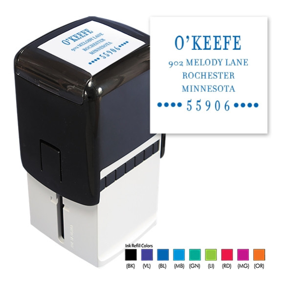 Block Name Square Stamper - Black ink & 1 Color Refill