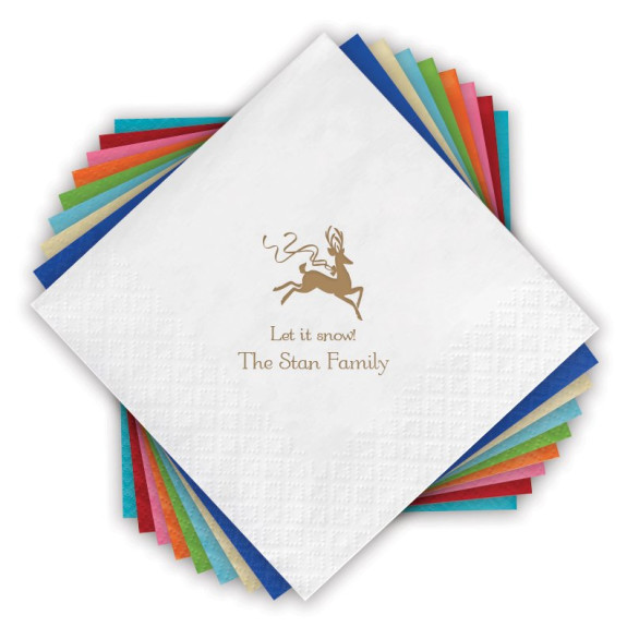 Holiday DYO Color Beverage Napkins - Matte Ink