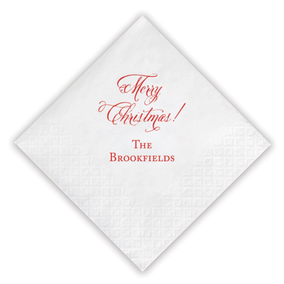 Merry Christmas! Beverage Napkins - Matte Ink
