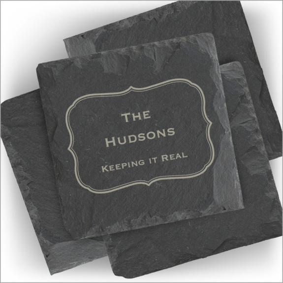 Slate Coasters with Frame Border - Block