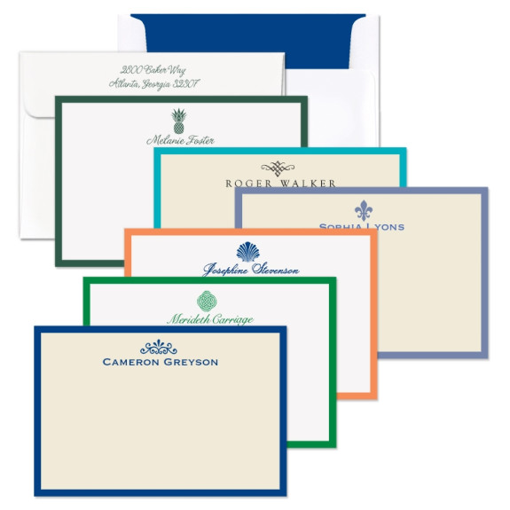 DYO Wide Hand Bordered Correspondence Cards