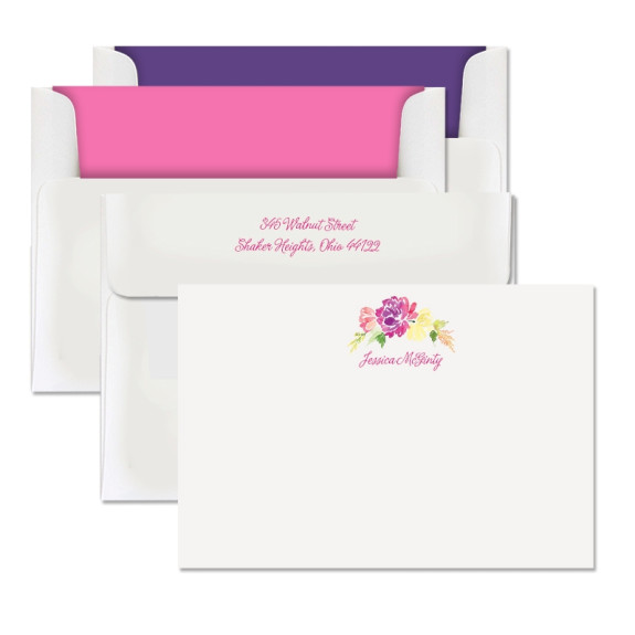 Watercolor Floral Correspondence Cards
