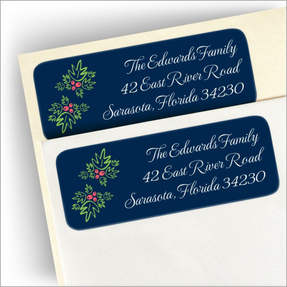 Holly & Berries Address Labels